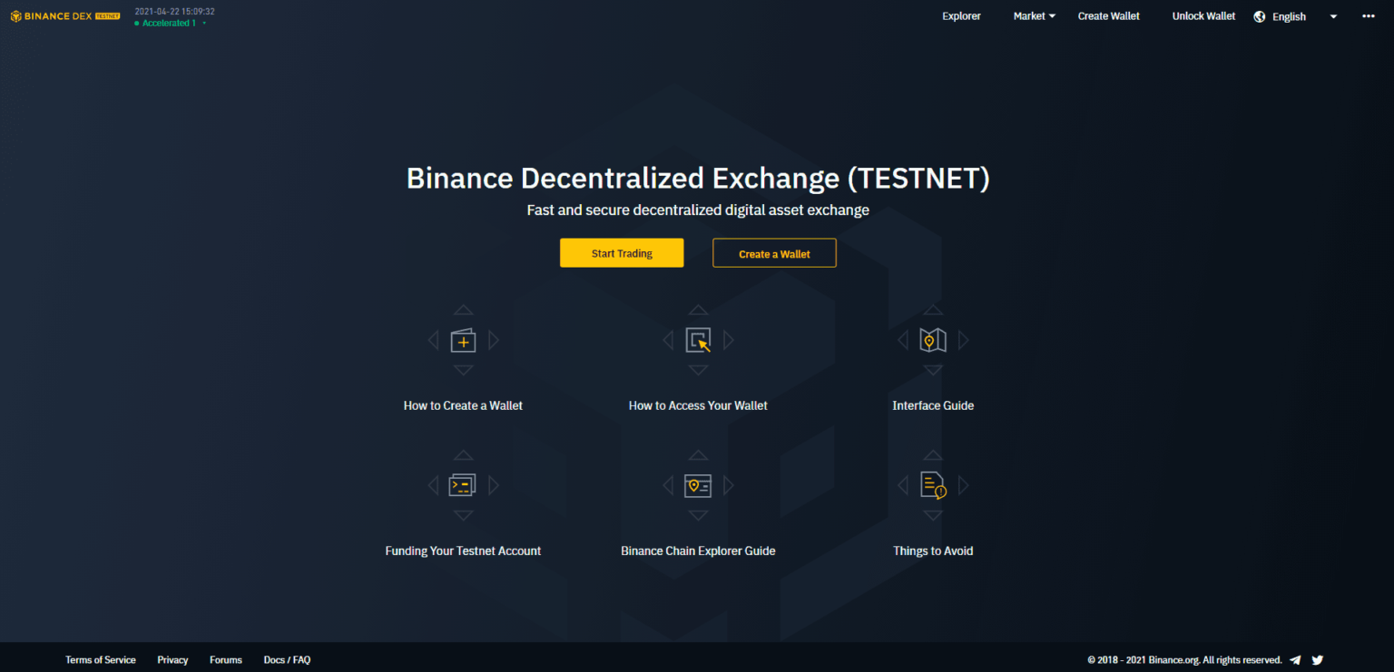 binance dex exchange website