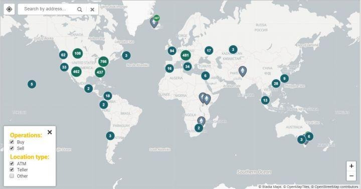 ATM Ethereum em todo o mundo.