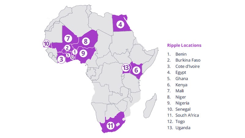 Ripple e XRP conquistam espaço em 13 países africanos, segundo relatório