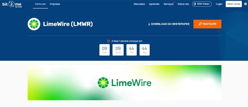 LimeWire (LMWR) launchpad no Bit2me: como participar da venda de tokens?