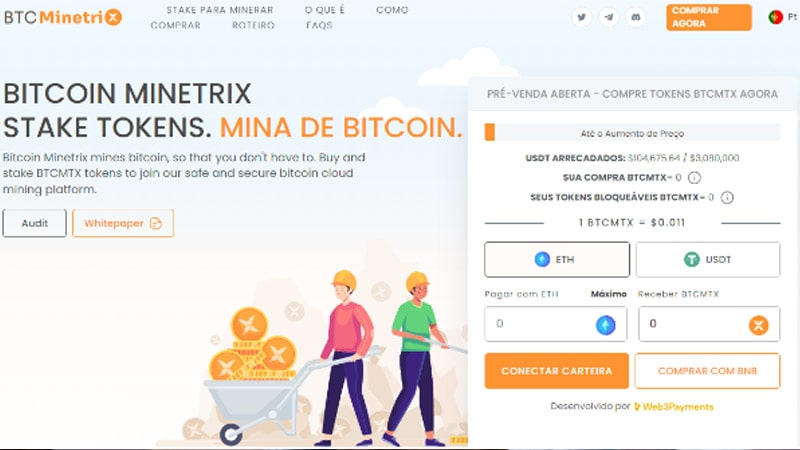 Bitcoin Minetrix - Plataforma alternativa de mineração de Bitcoin