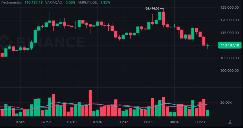 Bitcoin tenta se manter em US$ 110 mil enquanto altcoins ampliam perdas